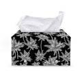 Black And White Coconut Tree Print Leather Tissue Box Cover