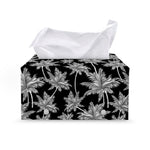 Black And White Coconut Tree Print Leather Tissue Box Cover