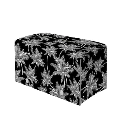 Black And White Coconut Tree Print Leather Tissue Box Cover
