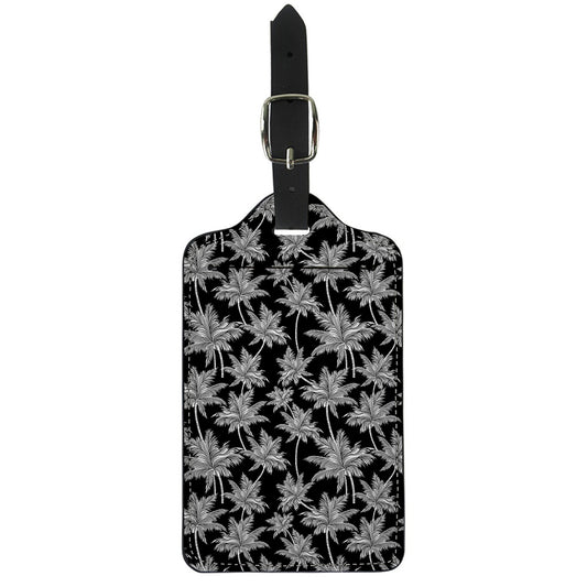 Black And White Coconut Tree Print Luggage Tag