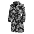 Black And White Coconut Tree Print Men's Bathrobe