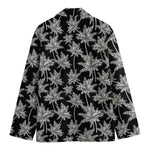 Black And White Coconut Tree Print Men's Blazer