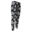 Black And White Coconut Tree Print Men's Compression Pants