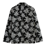 Black And White Coconut Tree Print Men's Cotton Blazer