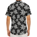 Black And White Coconut Tree Print Men's Deep V-Neck Shirt