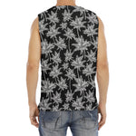 Black And White Coconut Tree Print Men's Fitness Tank Top