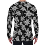 Black And White Coconut Tree Print Men's Long Sleeve T-Shirt