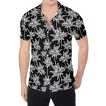 Black And White Coconut Tree Print Men's Shirt