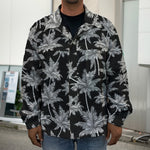 Black And White Coconut Tree Print Men's Shirt Jacket