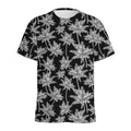 Black And White Coconut Tree Print Men's Athletic T-Shirt