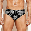 Black And White Coconut Tree Print Men's Swim Briefs