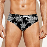 Black And White Coconut Tree Print Men's Swim Briefs