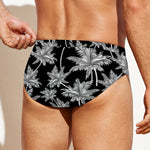 Black And White Coconut Tree Print Men's Swim Briefs