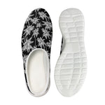 Black And White Coconut Tree Print Mesh Casual Shoes