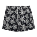 Black And White Coconut Tree Print Mesh Shorts