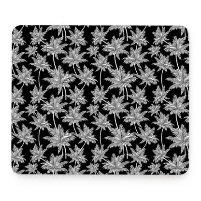 Black And White Coconut Tree Print Mouse Pad