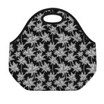 Black And White Coconut Tree Print Neoprene Lunch Bag