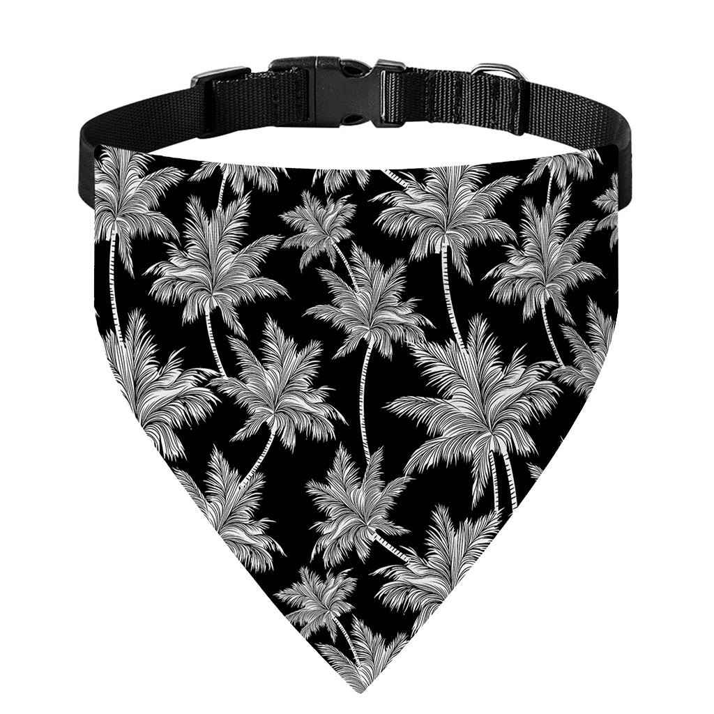 Black And White Coconut Tree Print Over The Collar Dog Bandana