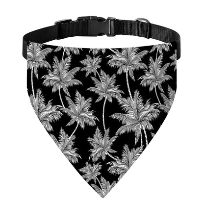 Black And White Coconut Tree Print Over The Collar Dog Bandana