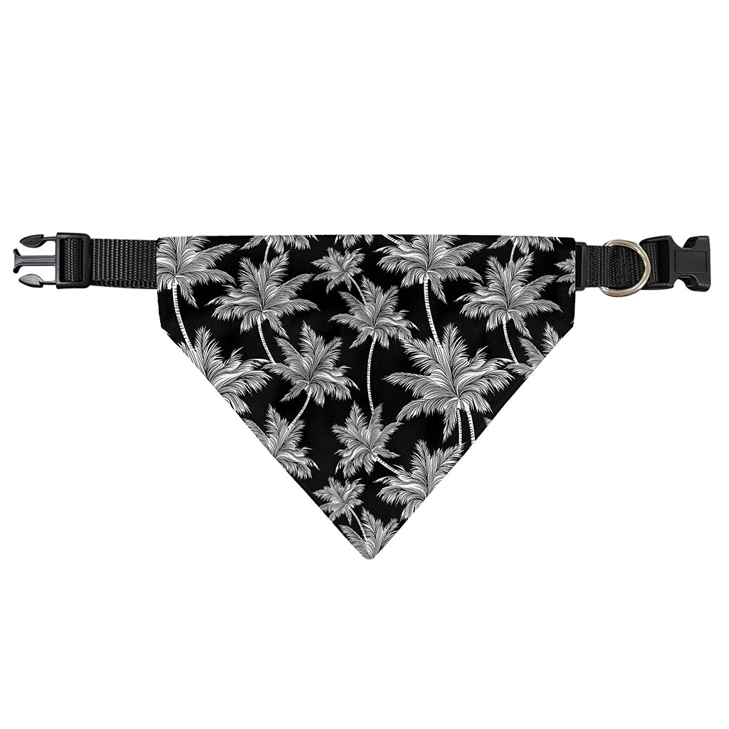 Black And White Coconut Tree Print Over The Collar Dog Bandana