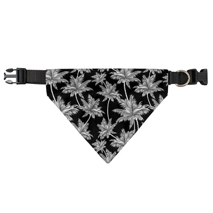 Black And White Coconut Tree Print Over The Collar Dog Bandana