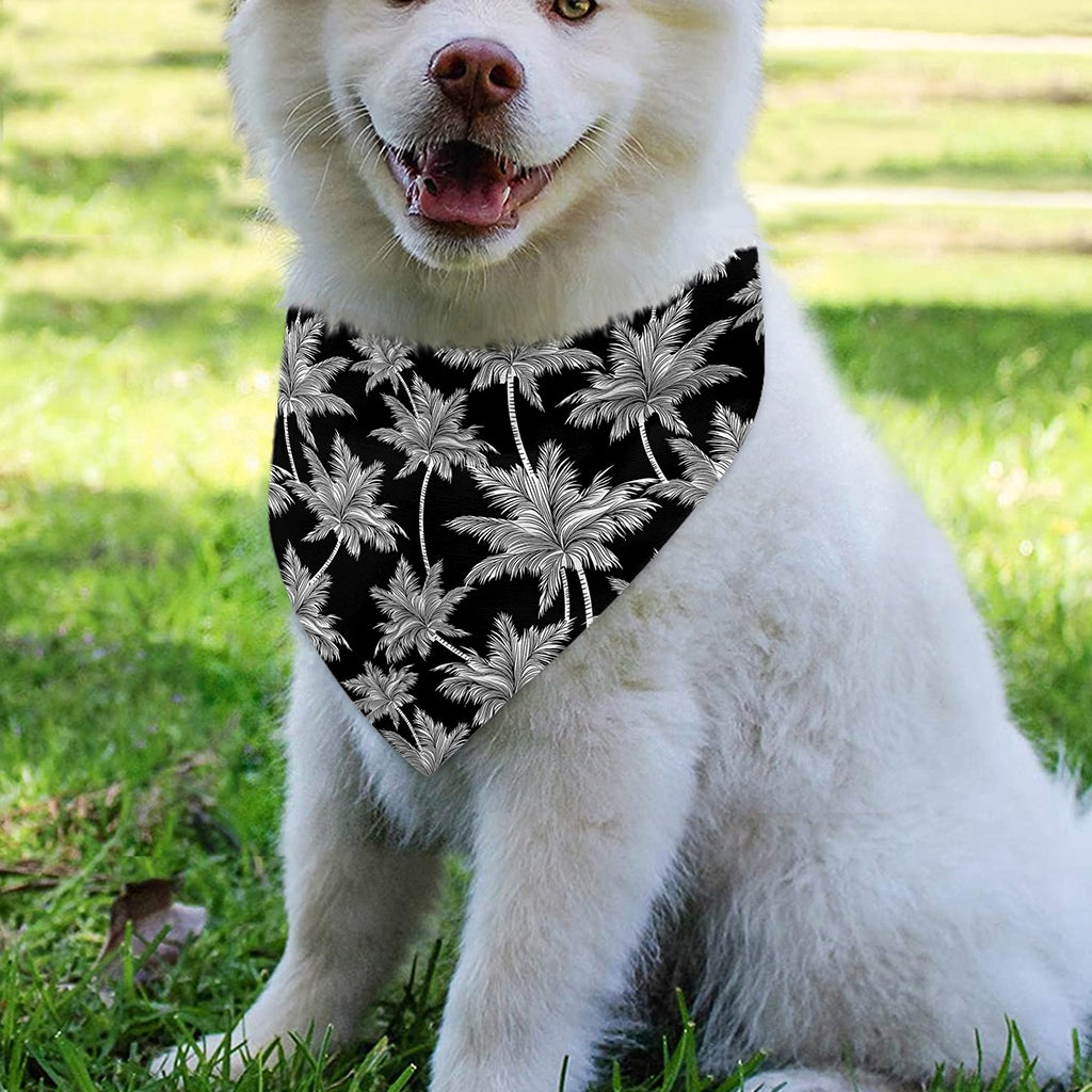Black And White Coconut Tree Print Over The Collar Dog Bandana