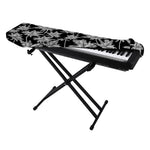 Black And White Coconut Tree Print Piano Keyboard Cover