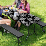 Black And White Coconut Tree Print Picnic Table Cover