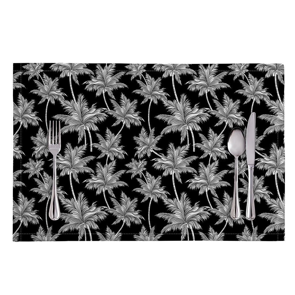Black And White Coconut Tree Print Placemat