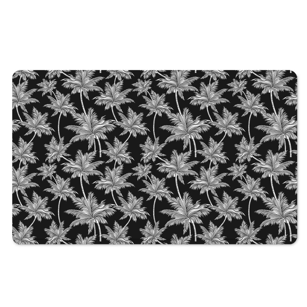 Black And White Coconut Tree Print Polyester Doormat