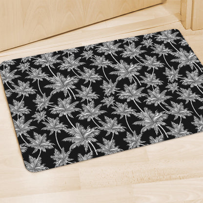 Black And White Coconut Tree Print Polyester Doormat