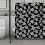 Black And White Coconut Tree Print Polyester Shower Curtain