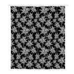 Black And White Coconut Tree Print Polyester Shower Curtain