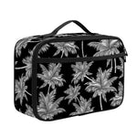 Black And White Coconut Tree Print Portable Lunch Bag