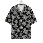 Black And White Coconut Tree Print Rayon Hawaiian Shirt