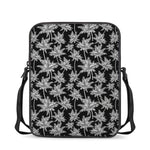 Black And White Coconut Tree Print Rectangular Crossbody Bag