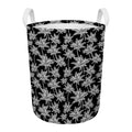 Black And White Coconut Tree Print Round Laundry Basket