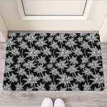 Black And White Coconut Tree Print Rubber Doormat