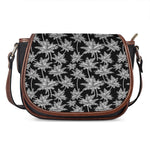 Black And White Coconut Tree Print Saddle Bag