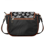 Black And White Coconut Tree Print Saddle Bag