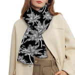 Black And White Coconut Tree Print Scarf
