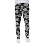 Black And White Coconut Tree Print Scuba Joggers