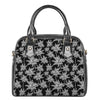 Black And White Coconut Tree Print Shoulder Handbag