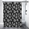 Black And White Coconut Tree Print Shower Curtain