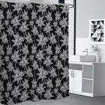 Black And White Coconut Tree Print Shower Curtain