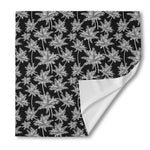 Black And White Coconut Tree Print Silk Bandana