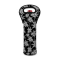 Black And White Coconut Tree Print Single Neoprene Wine Tote