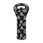 Black And White Coconut Tree Print Single Neoprene Wine Tote