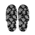 Black And White Coconut Tree Print Slippers