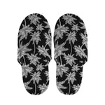 Black And White Coconut Tree Print Slippers